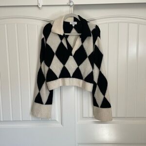 & Other Stories Checkered Jacquard Knit Sweater size small